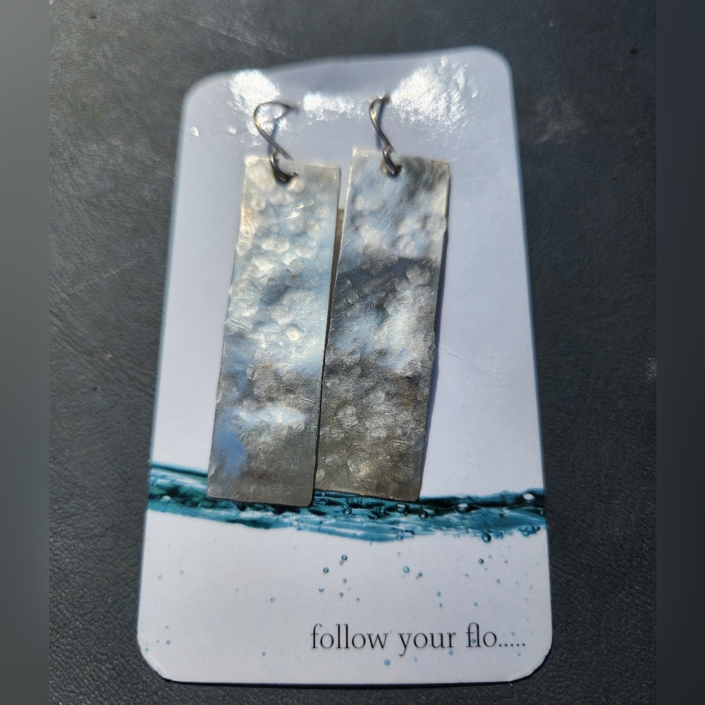 Silver Dangle Earrings by Flo